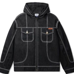 BUTTER- Men’s Black Denim Hooded zip Jacket. Size XXL. Brand new with tags.-